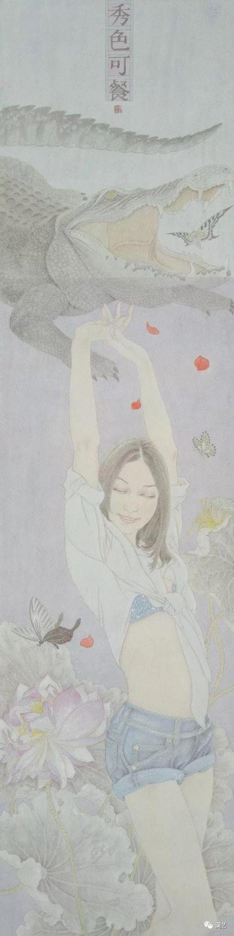 郭英杰，秀色客餐33×139cm，纸本2015年,郭英杰 | 精雕笔墨，表达艺术心性,郭英杰,笔墨,天津,会员,天津市,工笔画,美术馆,周年,青年艺术,工笔重彩画