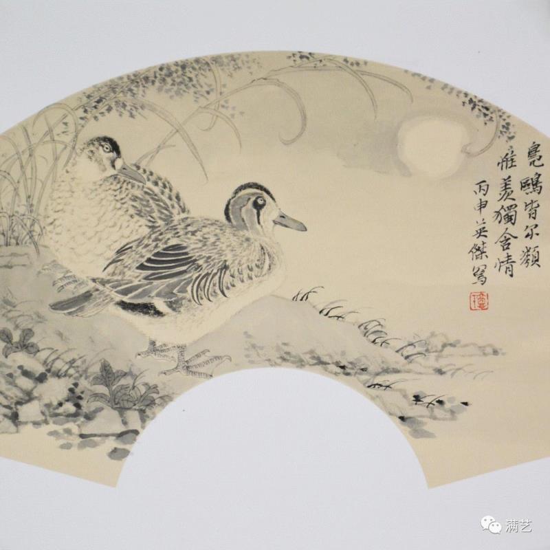 郭英杰，双禽图28×28cm，软卡2016年,郭英杰 | 精雕笔墨，表达艺术心性,郭英杰,笔墨,天津,会员,天津市,工笔画,美术馆,周年,青年艺术,工笔重彩画