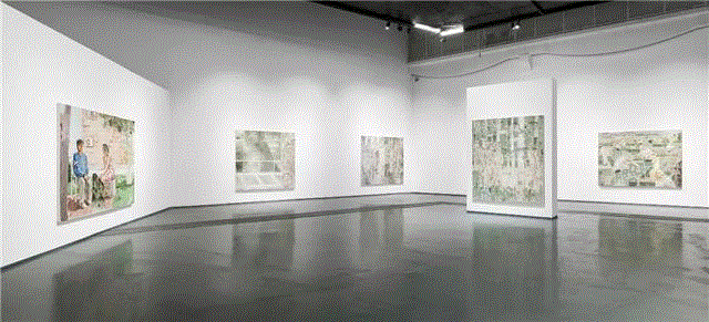 夏禹个展现场，12.9.2017 - 1.20.2018，蜂巢北京,蜂巢评论 | 夏禹：虚实，轻重与透明的坦培拉,坦培拉,夏禹,蜂巢,虚实,评论,水墨,蜂巢当代艺术中心,透明性,Tempera,Hive