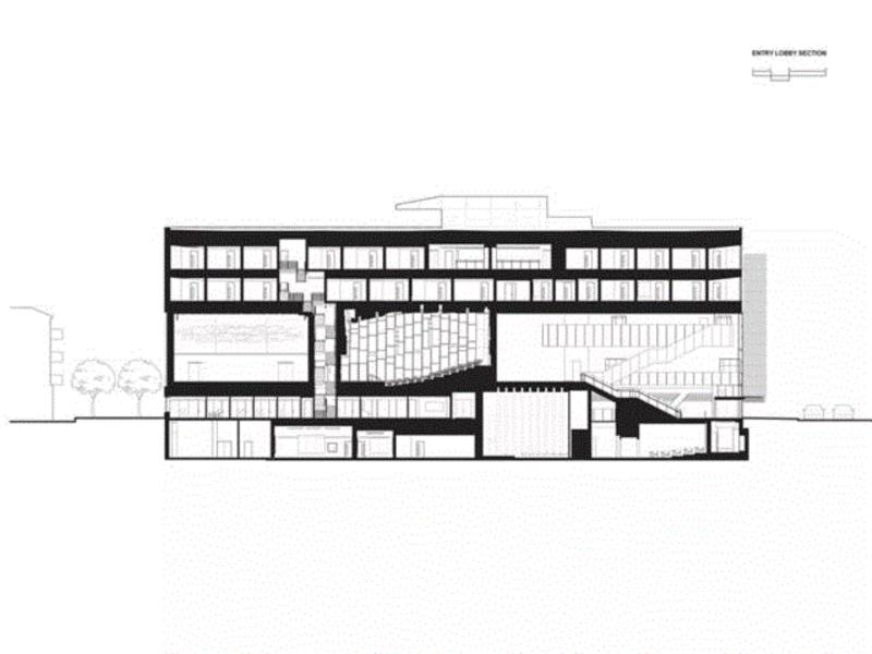 剖面图,福克斯曼音乐大楼:音符流动于建筑中,乐章凝固于建筑里,建筑,音乐,福克斯曼,音符,乐章,凝固,Griffith,声学,表演,平面图