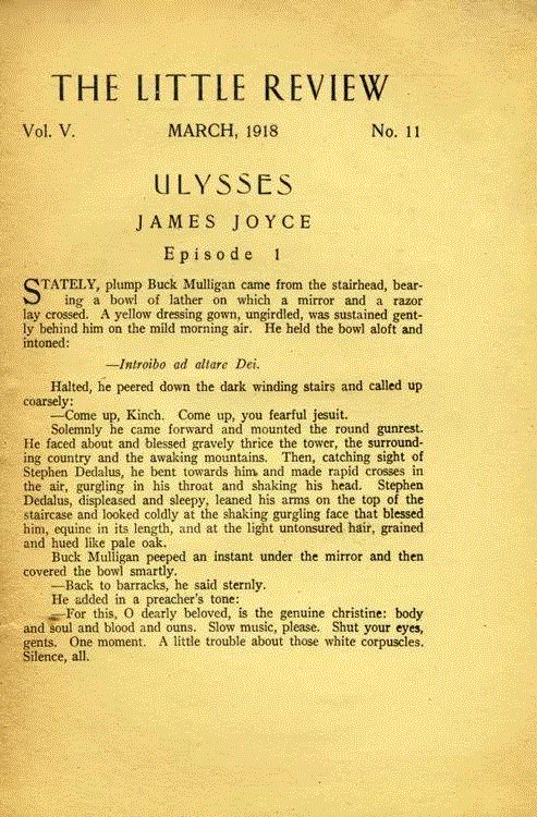 &nbsp;▲《小评论》中刊发的《尤利西斯》,又是天才又是怪人的反叛者，都爱《尤利西斯》丨单读,尤利西斯,天才,怪人,反叛,单读,乔伊斯,文学,作家,书店,革命
