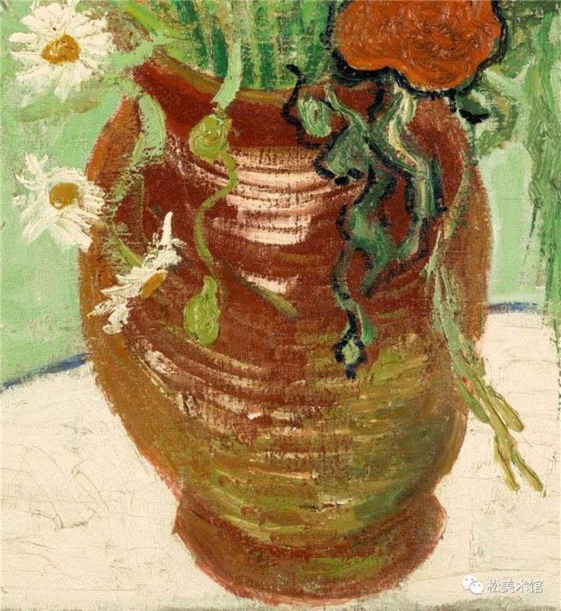 《雏菊与罂粟花》局部,转身回头的一刹那，全世界已为你泪流满面——梵高《雏菊与罂粟花》,梵高,雏菊与罂粟花,罂粟花,雏菊,文森特,威廉,鸢尾花,美术馆,加歇医生,弟弟