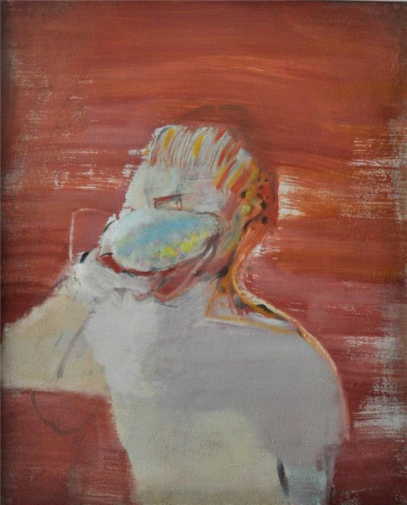 《吞石》，布面丙烯，73x60cm，2014,徐赫 |《形变》直指内心的感官化体验之上,徐赫,形变,绘画,谷仓,油彩,丙烯,布面丙烯,当代艺术空间,画展,地址