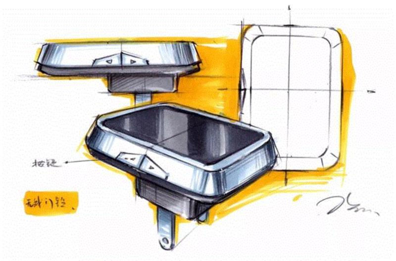 【产品手绘】原来别人家的手绘是这样炼成的！,手绘,草图,门铃,结构性,设计师,工业设计,马赛,构思,概念性,透视