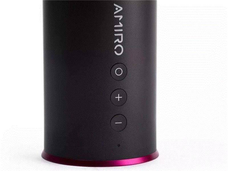 化妆镜底座上的按键“+”、“-”，就是用来调整亮度的。,你有多美，它更清楚,化妆,AMIRO,灯光,亮度,光源,日光,模拟,黑镜,镜子,底座