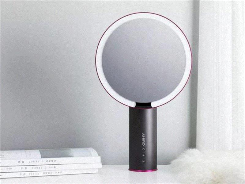 小黑镜内置电池，可以不插电使用，取放也更方便。,你有多美，它更清楚,化妆,AMIRO,灯光,亮度,光源,日光,模拟,黑镜,镜子,底座