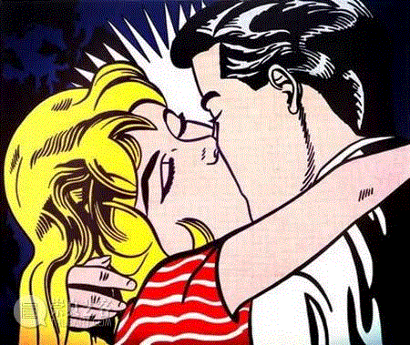 Kiss II,1962,罗伊·利希滕斯坦（Roy Lichtenstein） ,抽象表现主义,波普艺术,利希滕斯坦,Lichtenstein,Roy,罗伊·利希滕斯坦