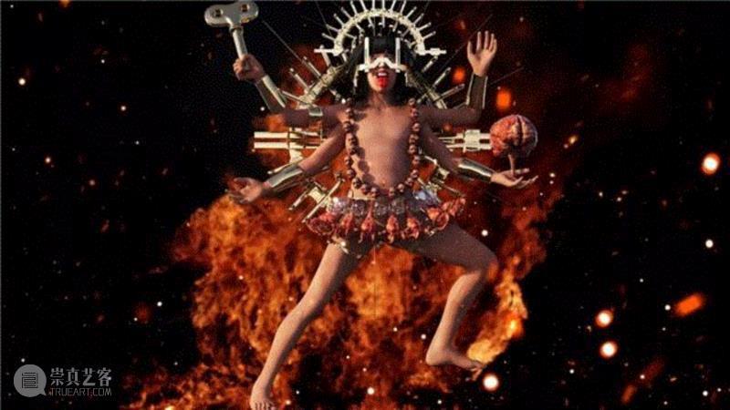 △ 脑之神，God of the Brain，静帧,视频 | 陆扬：你为什么这么相信自己的肉体？,陆扬,视频,木木美术馆,电磁,TMS,Exorcism,脑髓,天国,electricmagnetic,brainology