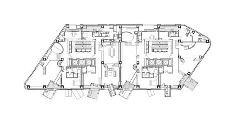 北楼八层平面图,“第三空间”综合体 / 李兴钢工作室,李兴钢,综合,工作室,张广源,建筑,立面,平面图,模型,北楼,建筑师