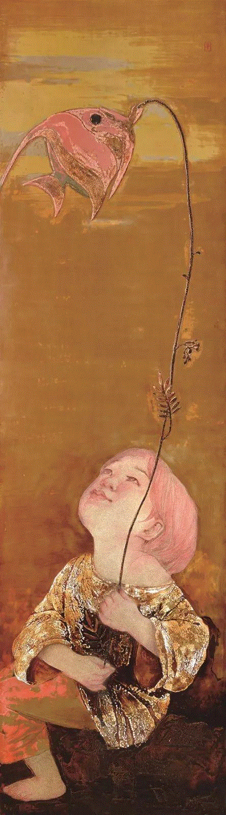 鱼遇 · 一,漆画专题 |  朱莉燕《鱼遇》,朱莉燕,漆画,福建省,画展,大漆,青年,绘画,漆艺,暧昧,等待