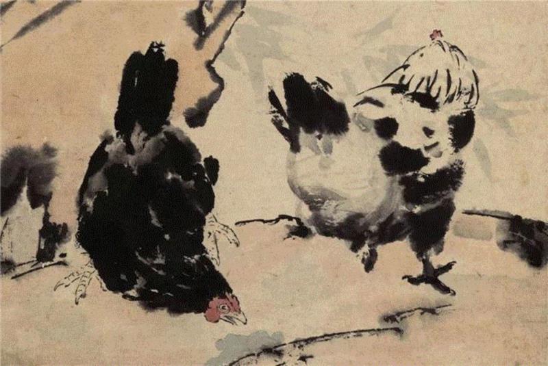 三吉图 (局部) ,【嘉德秋拍】「大观·四海崇誉庆典之夜·近现代」专场之徐悲鸿,徐悲鸿,大观,四海,庆典,嘉德秋拍,齐白石,国民党,胜利,郑振文,齐白石的