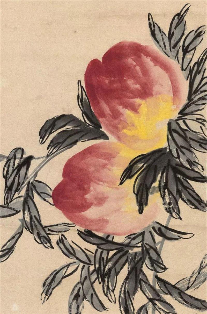 磐石双寿 (局部),【嘉德秋拍】「大观·四海崇誉庆典之夜·近现代」专场之徐悲鸿,徐悲鸿,大观,四海,庆典,嘉德秋拍,齐白石,国民党,胜利,郑振文,齐白石的