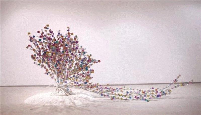 《再生-蝴蝶》 不锈钢镀色 &nbsp;500x250x228cm &nbsp;2017,【因赛艺术】高孝午：“再生”，回到自然的幻化,高孝午,再生,不锈钢,玻璃钢,图式,梦想,蜻蜓,符号,厦门,鲤鱼
