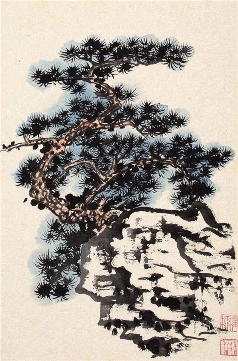 山水花卉册（局部）,【嘉德秋拍】精工墨法 诗境繁花 | 谢稚柳山水及花卉册,谢稚柳,花卉,嘉德秋拍,精工,墨法,繁花,稚柳,谢稚,敦煌,册页