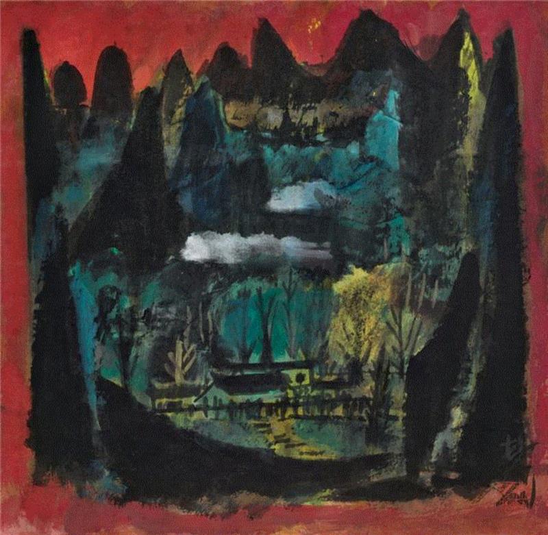 Lot 677,林风眠诞辰丨万物生长，凭风而眠,林风眠,诞辰,万物,生长,母亲,台北,梅县,回忆,拍品,纸本彩墨