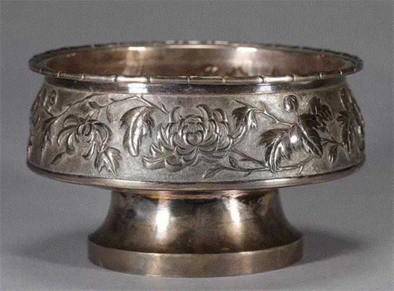 清 “天津恒利”银质花卉炉,北京中拍国际2017秋拍精品赏析——中国银器专题,中拍国际,秋拍精品,银器,烧蓝,龙纹,工艺,款识,茶叶罐,凉亭,silver