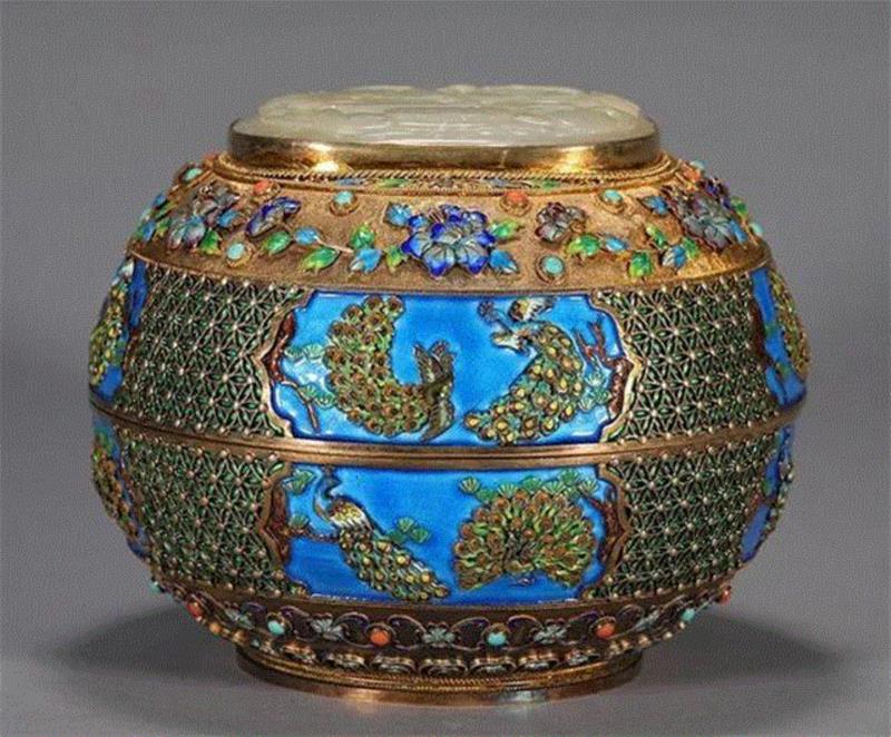 北京中拍国际2017秋拍精品赏析——中国银器专题,中拍国际,秋拍精品,银器,烧蓝,龙纹,工艺,款识,茶叶罐,凉亭,silver