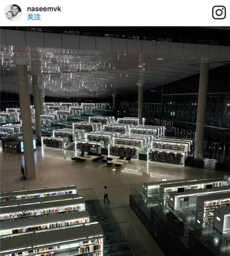 图片来自 instagram,OMA卡塔尔图书馆开放，迷失在库哈斯的沙漠“书海”中,图书馆,卡塔尔,OMA,迷失,库哈斯,沙漠,instagram,照片,Qatar,National