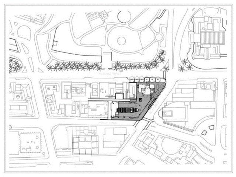 底层平面图,黑客帝国拍摄地:Aurora Place / 伦佐·皮亚诺建筑工作室,黑客,Aurora,Place,伦佐·皮亚诺建筑工作室,建筑,悉尼,Gollings,住宅,开发,Martin