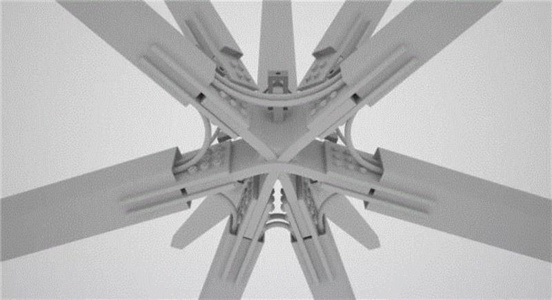 穹顶结构图,抛开巨大镂空钢结构，细究让·努维尔“卢浮宫”的建筑群和构造细部,构造,镂空,让·努维尔,卢浮宫,建筑群,细部,建筑,穹顶,博物馆,阿布扎比卢浮宫