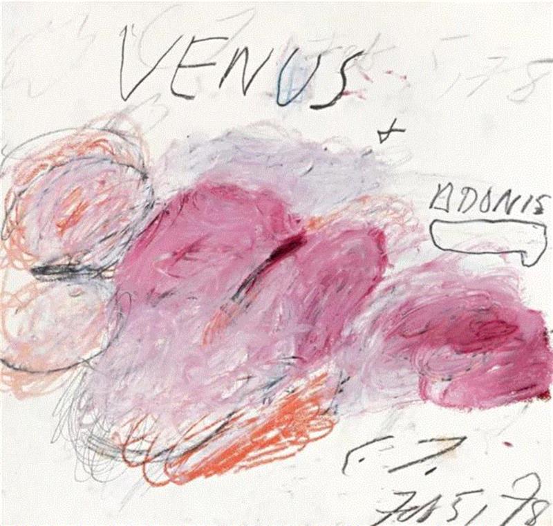 ▲ Cy Twombly 的《维纳斯和阿多尼斯》,曾经的文明和美学发源地，如何影响当下的审美？,美学,文明,发源地,审美,古希腊,希腊,希腊神话,建筑,Chanel,Lagerfeld