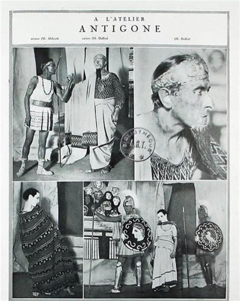 ▲ Jean Cocteau 与 Gabrielle Chanel 合作的《安蒂岗妮》（1