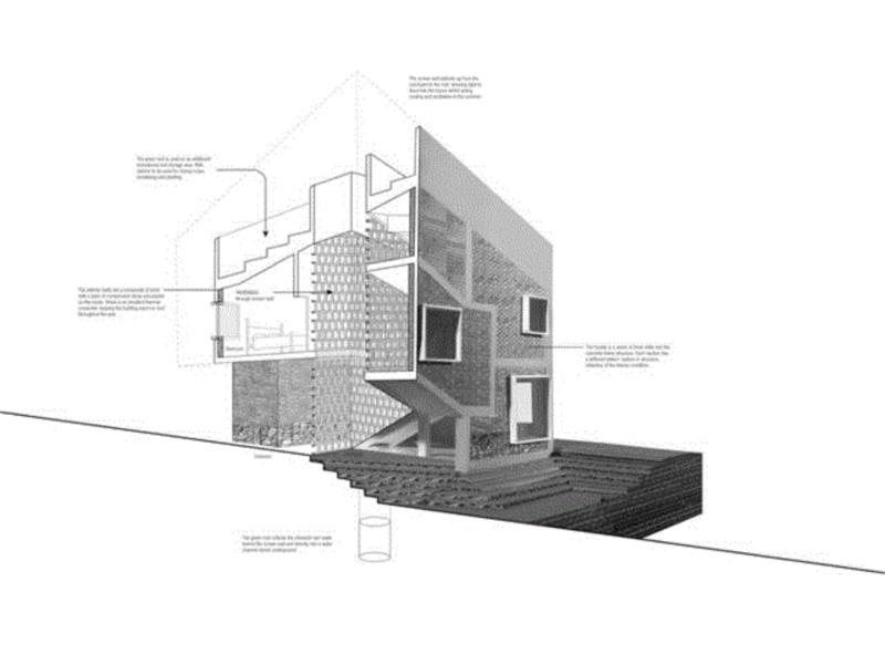 单体轴测图,汶川大地震灾后重建,金台村的“新生” / 香港大学城村架构,金台,架构,香港大学,汶川大地震,灾后重建,新生,Framework,建筑,乡村,屋顶