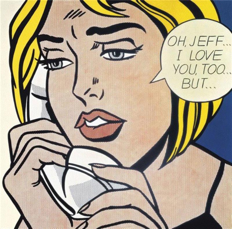 罗伊·利希滕斯坦《Ohhh Jeff》,这位被《纽约时报》吐槽“美国最差劲的艺术家”，凭什么一幅画能卖到6.3亿？,纽约时报,利希滕斯坦,罗伊,波普艺术,绘画,高雅,女孩,教育,米奇,斯坦