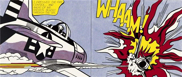 罗伊·利希滕斯坦《Whaam！》，1963年,这位被《纽约时报》吐槽“美国最差劲的艺术家”，凭什么一幅画能卖到6.3亿？,纽约时报,利希滕斯坦,罗伊,波普艺术,绘画,高雅,女孩,教育,米奇,斯坦