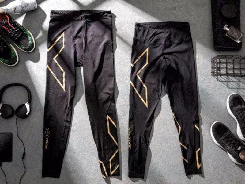 右边大腿、左边小腿处，带有金色的反光效果“X”字母印花。,没穿过这条压缩裤，不知道自己能跑这么远！,肌肉,面料,跑步,尺码,PWX,LOGO,血液,循环,乳酸,品牌