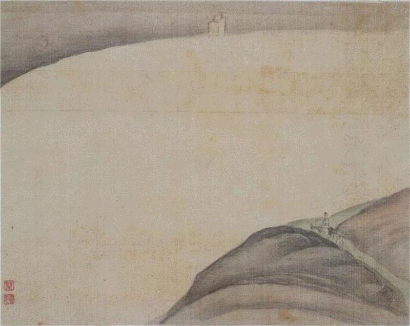 本册第七开 孤帆策蹇,【嘉德秋拍】奕奕有雅致 诗人之书也 | 王概《山水册》并清初诸家题咏,嘉德秋拍,雅致,诗人,山水册,王士,康熙,朱彝尊,书法,鸿儒,王概
