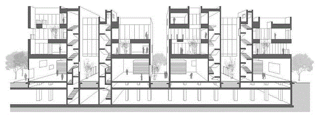 剖透图,上海国际汽车城科技创新港C地块 / 致正建筑工作室,建筑,汽车城,科技,地块,工作室,胡义杰,街坊,庭院,尺度,底层