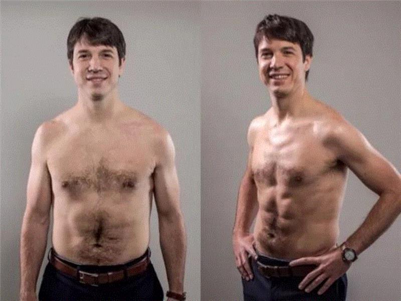 左：使用卷腹带之前 &nbsp; 右：使用8周后（同时适当控制饮食）,躺了半个月，竟然躺出了性感腹肌,腹肌,肌肉,腹部,腰带,蓝彤,腹带,马甲,电流,强度,锻炼