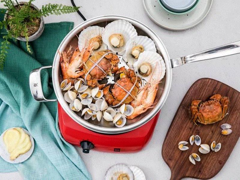 不锈钢蒸锅也没问题。,一个德国小电炉，热得快，什么锅都能用,电炉,加热,火力,玻璃,Miji,温度,加热器,Tips,汤锅,旋钮