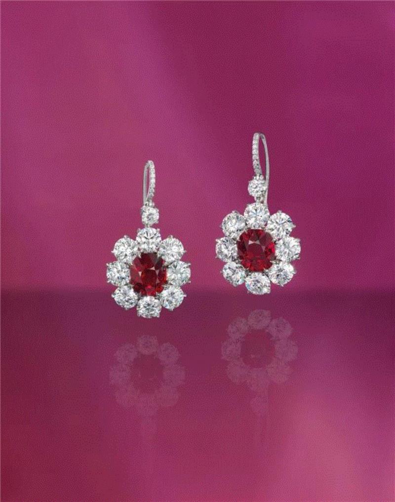4.04及4.03克拉緬甸天然紅寶石耳墜,佳士得香港秋拍瑰麗珠寶及翡翠首飾精選拍品搶先看,拍品,佳士得香港,翡翠,秋拍,香港,戒指,拍賣,水晶,珍珠,本季