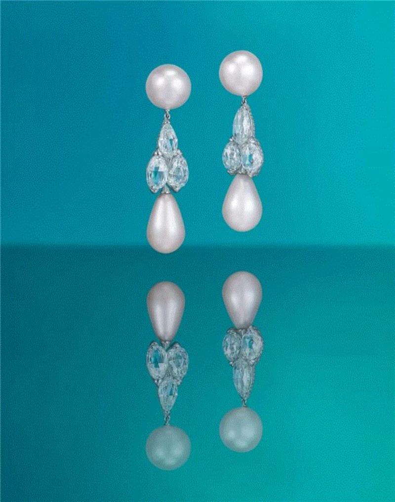天然珍珠及鑽石耳墜,佳士得香港秋拍瑰麗珠寶及翡翠首飾精選拍品搶先看,拍品,佳士得香港,翡翠,秋拍,香港,戒指,拍賣,水晶,珍珠,本季