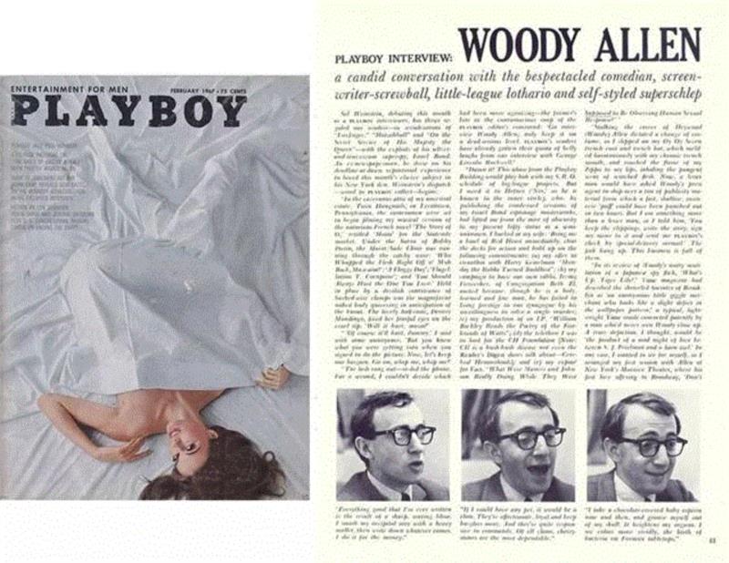 ▲ 左为1967年2月Back Issue封面，伍迪艾伦发表了文章，右为伍迪艾伦专访,人生太短暂，不该活在别人的梦里,赫夫纳,花花公子,文学,女郎,PLAYBOY,享乐,男人,封面,访谈,梦露