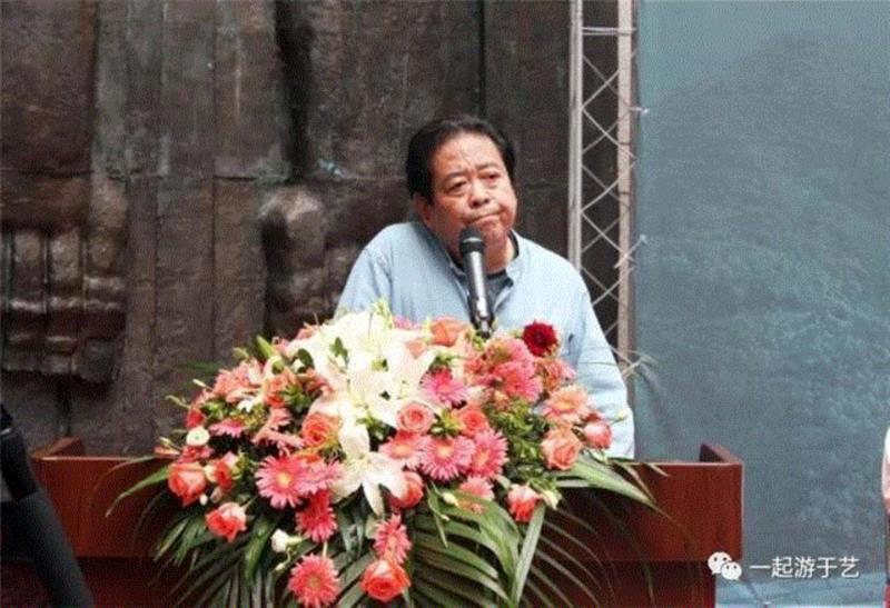 中国美术家协会中国画艺委会副主任兼秘书长、博导刘健致辞,不忘初心 继续前进 “不负初心——戴家妙书法篆刻作品展”开幕,书法篆刻,前进,浙江省,温州,书法家协会,书法,篆刻,中国美术学院,鲍贤伦,书记