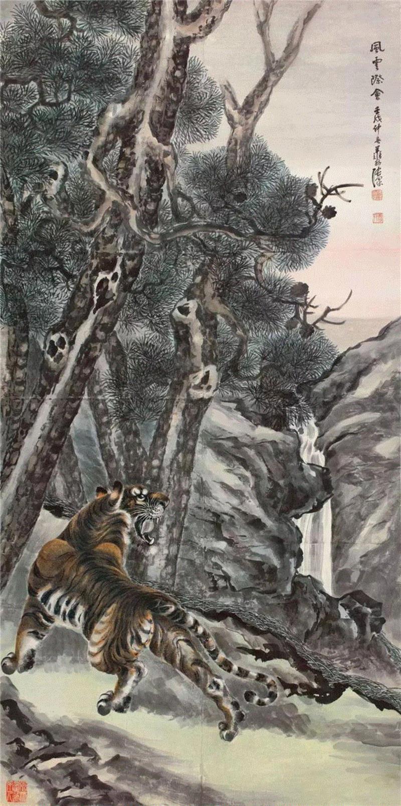 张善孖　〈风云际会〉,【秋拍预告】中国书画拍卖 ── 书画巨幛一览 | 10月2日,书画,秋拍,预告,中国书画拍卖,一览,邓芬,张善孖,吴湖帆,广东,沈尹默