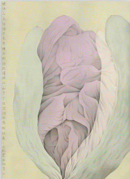 《萌》87.3cmx63.7cm 绢本设色 2014,【因赛艺术】杨雁翎:当我的身心全都交付给笔尖,身心,笔尖,绢本设色,香港,画展,纸本,画画,山东,二等奖,亚洲当代艺术展