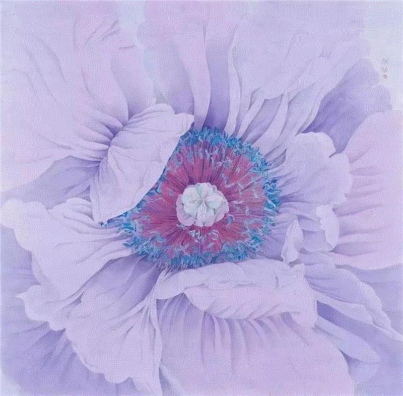 《妍》120cmx120cm 绢本设色 2015,【因赛艺术】杨雁翎:当我的身心全都交付给笔尖,身心,笔尖,绢本设色,香港,画展,纸本,画画,山东,二等奖,亚洲当代艺术展