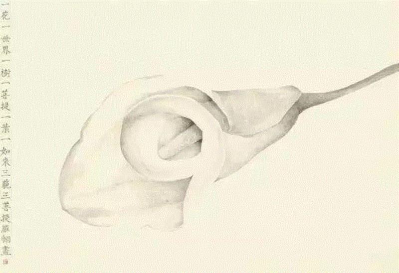 《曳》35cmx24cm 纸本 2015,【因赛艺术】杨雁翎:当我的身心全都交付给笔尖,身心,笔尖,绢本设色,香港,画展,纸本,画画,山东,二等奖,亚洲当代艺术展