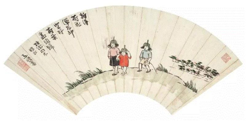 丰子恺 童趣图 &nbsp;,【嘉赏四季】文艺暖男、晒娃达人、生活家……原来你是这样的丰子恺,丰子恺,四季,嘉德四季,漫画,镜心,纸本,RMB,拍卖会,温情,蚂蚁