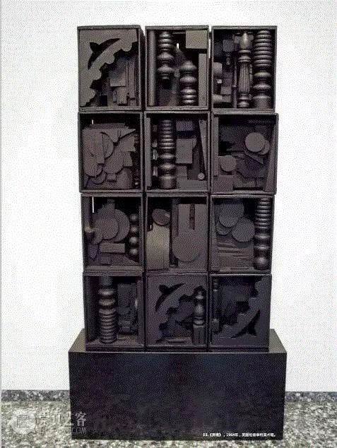 《黑墙》，1964年，英国伦敦泰特美术馆,我不是女权主义者，我不过恰巧是一位女性艺术家 ——路易斯·内维尔森 ,女性艺术家,雕塑家,雕塑,Nevelson,Louise,路易斯·内维尔森