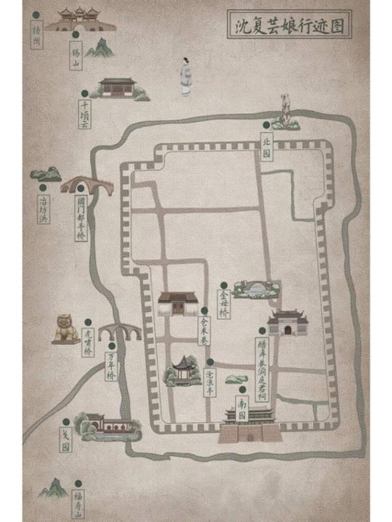 尧立绘插画《沈复芸娘行迹图》,林语堂说，这本书里有中国历史上一个最可爱的女人,林语堂,中国历史,女人,沈复,周公度,王国维,视频,浮生六记,浮生,尧立