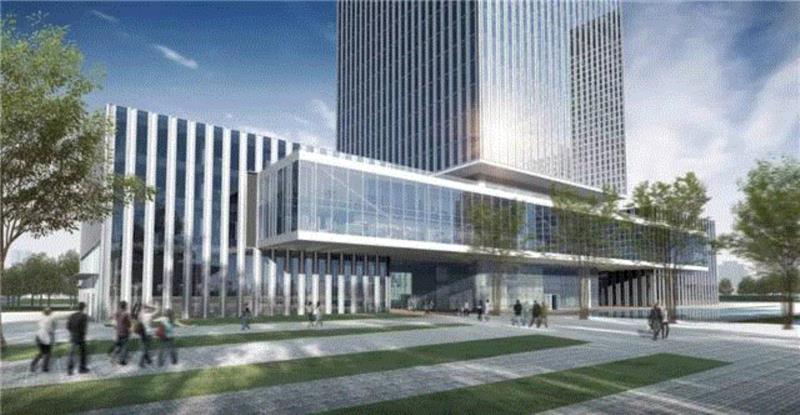 玻璃连廊,中国银联业务运营中心将在黄埔江畔建造，gmp 公布设计方案,gmp,黄埔,设计方案,建筑,平面图,ArchDaily,高层,玻璃,幕墙,建筑师