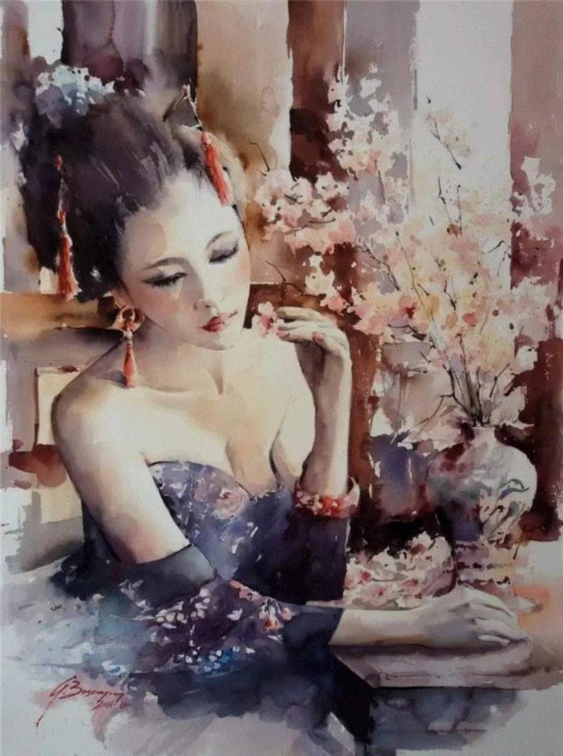 水彩画、意境美 | 意大利画家Giuliano Boscaini作品,意大利画家,Giuliano,Boscaini,水彩画,意境美,琅沐创意年代,意大利,图尔特,城市风景,肖像画