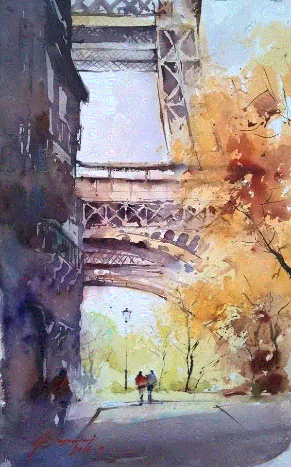 水彩画、意境美 | 意大利画家Giuliano Boscaini作品,意大利画家,Giuliano,Boscaini,水彩画,意境美,琅沐创意年代,意大利,图尔特,城市风景,肖像画