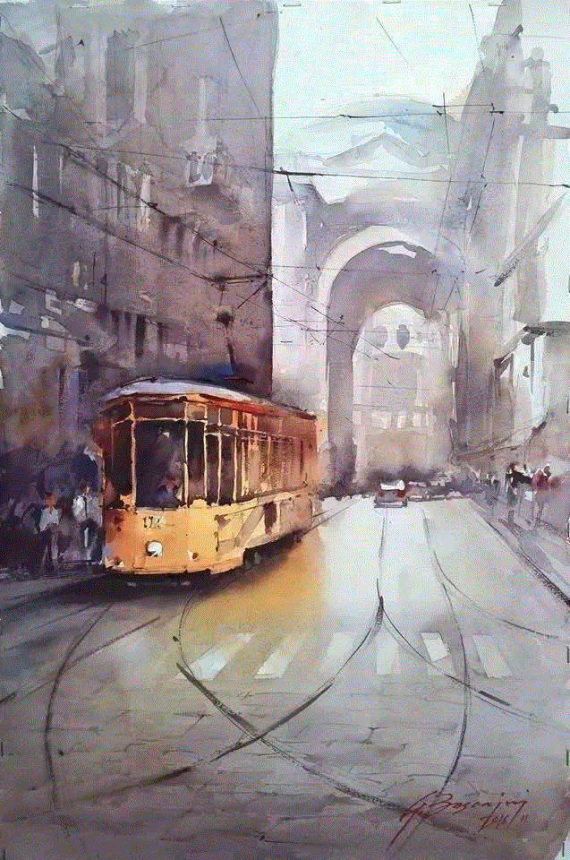 水彩画、意境美 | 意大利画家Giuliano Boscaini作品,意大利画家,Giuliano,Boscaini,水彩画,意境美,琅沐创意年代,意大利,图尔特,城市风景,肖像画