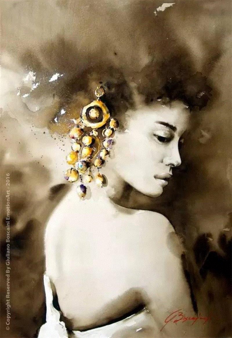 水彩画、意境美 | 意大利画家Giuliano Boscaini作品,意大利画家,Giuliano,Boscaini,水彩画,意境美,琅沐创意年代,意大利,图尔特,城市风景,肖像画